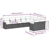  9-dijelni set vrtnih sofa s jastucima crni od poliratana | shoptok.hr