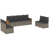  8-dijelni set vrtnih sofa od poliratana s jastucima sivi | shoptok.hr