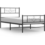  The Living Store Kovinski posteljni okvir z vzglavjem in vznožjem črn 80x200 cm - Posteljni Okvir, (21444410) | Shoptok.si