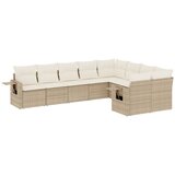 Maison Chic Seti vrtnega pohištva - Vrtna garnitura 9-delna z blazinami bež poli ratan, (21797044) | Shoptok.si