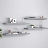 vidaXL plutajuće zidne police 4 kom sive 80 x 23,5 x 3,8 cm MDF | shoptok.hr