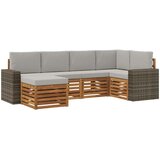  Set vanjskih sofa 6 kom. Prirodna i svjetlosiva Poliester 255 x 136,5 x 73 cm | shoptok.hr