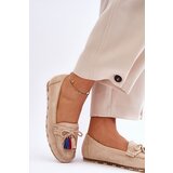 Boto Suede Loafers With Bow And Fringes Beige Dorine | shoptok.hr