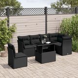 vidaXL 7-dijelni set vrtnih sofa od poliratana s jastucima crni | shoptok.hr