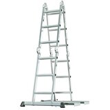  Večnamenska lestev s platformo (Število prečk: 12 kos, Delovna višina: 4,3 m, Nosilnost: 150 kg, Aluminij) | Shoptok.si