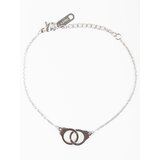 Yups Bracelet on a silver chain decorated with handcuff pendants Cene