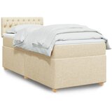  Krevet s oprugama i madracem krem 100 x 200 cm od tkanine | shoptok.hr