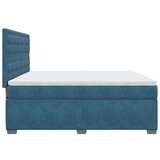vidaXL Box spring postelja z vzmetnico modra 180x200 cm žamet | Shoptok.si