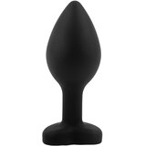 Sunfo silikonski analni dildo s kamenom u obliku srca (crno-safirno) | shoptok.hr