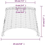 vidaXL Senčilo za svetilko belo Ø25x17 cm pleteno | Shoptok.si
