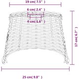 vidaXL Sjenilo za svjetiljku bijelo Ø 25 x 17 cm od pruća | shoptok.hr