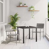 vidaXL 3-delni vrtni jedilni set siva poli ratan | Shoptok.si