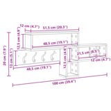 vidaXL Vješalica za kapute na zidu s policom Bijela 100 x 12 x 43.5 cm | shoptok.hr