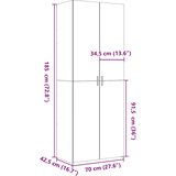  Visoka komoda boja hrasta 70x42,5x185 cm od konstruiranog drva Slike