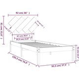  Posteljni okvir bel 90x190 cm 3FT trden les, (20906499) | Shoptok.si