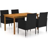  5-dijelni vrtni blagovaonski set crni | shoptok.hr