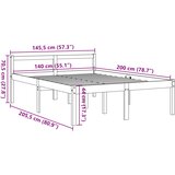  Krevet za starije osobe voštano smeđi 140 x 200 cm od borovine | shoptok.hr