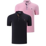 Dewberry DUO SET T8560 MENS T-SHIRT-PINK-BLACK Cene