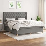  Box spring postelja z vzmetnico temno siva 160x200 cm blago, (20790411) Cene