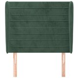  Vzglavje z ušesi temno zeleno 103x23x118/128 cm žamet | Shoptok.si