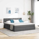  s madracem i skladištem Tamno siva 160 x 200 cm Baršun | shoptok.hr