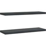  Zidne police 2 kom 75x23,5 cm crne nehrđajući čelik | shoptok.hr