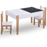  3-dijelni dječji set stolica i stola za crtanje crno-bijeli | shoptok.hr