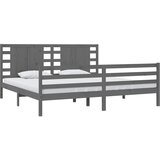 Okvir za krevet od masivne borovine sivi 200 x 200 cm | shoptok.hr