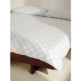 noo.ma Svetlo modro-kremno bela enojna prevleka za odejo iz bombažnega satena 140x200 cm Plu – | Shoptok.si
