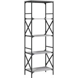  The living store knjižna omara 5-nadstropna siva sonoma 59x35x171 cm inž. les - knjižna omara, (21503002) | Shoptok.si