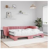 vidaXL Izvlečna dnevna postelja z vzmetnicami roza 80x200 cm | Shoptok.si