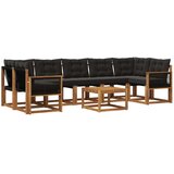 vidaXL Zunanja garnitura za sedenje z blazino 8 pcs Naravna in črna, (5000271865) | Shoptok.si