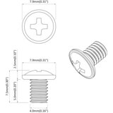  Zaključni vijci 2 pcs Srebrno M4 x 5 mm Željezo | shoptok.hr