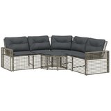  Vrtna sofa s jastucima i tabureom za noge sivi u obliku slova L | shoptok.hr