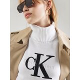 Calvin Klein Jeans Pulover 'Chenille' črna / bela | Shoptok.si