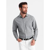 Ombre Men's shirt with pocket REGULAR FIT - grey melange | Eponuda.ba