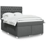 vidaXL Box spring postelja z vzmetnico temno siva 160x200 cm blago Cene
