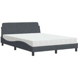 vidaXL Krevet s madracem tamnosivi 140x190 cm baršunasti | shoptok.hr