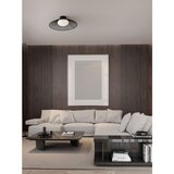 Nova Luce Mat crna metalna LED stropna svjetiljka sa staklenim sjenilom Brume &amp;ndash; Slike