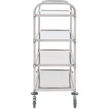 vidaXL Kuhinjska kolica s 4 razine od nehrđajućeg čelika 107x55x125 cm | shoptok.hr