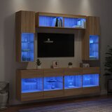  6-dijelni set zidnih TV ormarića LED boja hrasta sonome | shoptok.hr