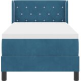 Box Postelja z vzmetnico Temno modra 80x200 cm Žamet, (22049991) | Shoptok.si