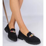 Gemre Black women's moccasins adorned with stones Liliana | Shoptok.si