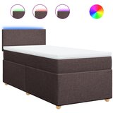 vidaXL Krevet s oprugama i madracem tamnosmeđi 90 x 200 cm od tkanine | shoptok.hr