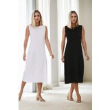 Dewberry E2145 Set of Two Women Dresses-BLACK-WHITE | Shoptok.si
