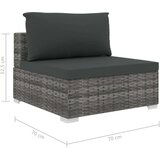 Poli 6-dijelna vrtna garnitura od poliratana s jastucima siva | shoptok.hr