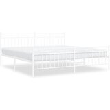  The Living Store Kovinski posteljni okvir z vzglavjem in vznožjem bel 200x200 cm - Posteljni Okvir, (21531729) | Shoptok.si