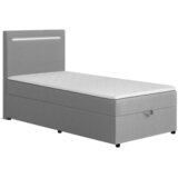 MID.YOU POSTELJA Z VZMETNICO 100 cm x 200 cm , tekstil, leseni material svetlo siva | Shoptok.si