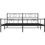 Metalni Kovinski posteljni okvir z vzglavjem in vznožjem črn 193x203 cm | Shoptok.si