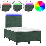  Box spring postelja z vzmetnico LED tem. zelena 120x200cm žamet, (20899307) | Shoptok.si